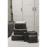 Adarya Home Puantiye Desen Valiz Düzenleyici Bavul İçi Organizer Set 6'lı Gri