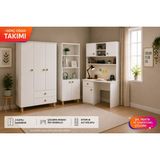Adasem Mobilya Genç Odası Takımı, 3 Kapılı Dolap, Çalışma Masası, Kitaplık - Beyaz