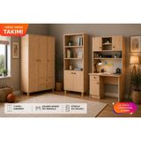 Adasem Mobilya Genç Odası Takımı, 3 Kapılı Dolap, Çalışma Masası, Kitaplık - Safir Meşe