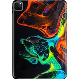 Adasena Apple iPad Pro 12.9" 4.nesil (MY2H2TU/A) Kılıf Tablet Için Desenli Silikon Kapak - Boyaların Dansı - 001-Renkli