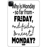 Adasena Apple iPad Pro 12.9" 4.nesil (MY2H2TU/A) Kılıf Tablet Için Desenli Silikon Kapak - Friday Monday - 001-Renkli