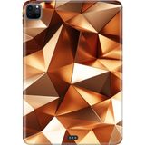 Adasena Apple iPad Pro 12.9" 4.nesil (MY2H2TU/A) Kılıf Tablet Için Desenli Silikon Kapak - Gold Prizma - 001-Renkli