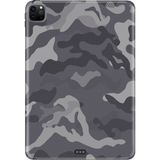 Adasena Apple iPad Pro 12.9" 4.nesil (MY2H2TU/A) Kılıf Tablet Için Desenli Silikon Kapak - Gri Kamuflaj - 001-Renkli