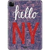 Adasena Apple iPad Pro 12.9" 4.nesil (MY2H2TU/A) Kılıf Tablet Için Desenli Silikon Kapak - Hello Ny - 001-Renkli