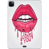 Adasena Apple iPad Pro 12.9" 4.nesil (MY2H2TU/A) Kılıf Tablet Için Desenli Silikon Kapak - I Love U - 001-Renkli