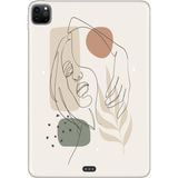 Adasena Apple iPad Pro 12.9" 4.nesil (MY2H2TU/A) Kılıf Tablet Için Desenli Silikon Kapak - Kadınsiluet - 001-Renkli