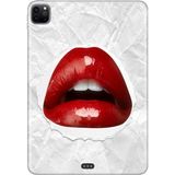 Adasena Apple iPad Pro 12.9" 4.nesil (MY2H2TU/A) Kılıf Tablet Için Desenli Silikon Kapak - Kırmızı Ruj - 001-Renkli