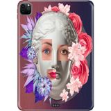 Adasena Apple iPad Pro 12.9" 4.nesil (MY2H2TU/A) Kılıf Tablet Için Desenli Silikon Kapak - Kreatif Yüz - 001-Renkli