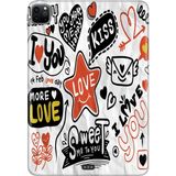 Adasena Apple iPad Pro 12.9" 4.nesil (MY2H2TU/A) Kılıf Tablet Için Desenli Silikon Kapak - Love - 001-Renkli