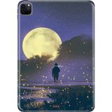 Adasena Apple iPad Pro 12.9" 4.nesil (MY2H2TU/A) Kılıf Tablet Için Desenli Silikon Kapak - Moon - 001-Renkli