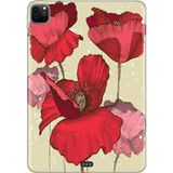 Adasena Apple iPad Pro 12.9" 4.nesil (MY2H2TU/A) Kılıf Tablet Için Desenli Silikon Kapak - Poppy - 001-Renkli