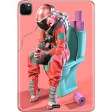 Adasena Apple iPad Pro 12.9" 4.nesil (MY2H2TU/A) Kılıf Tablet Için Desenli Silikon Kapak - Retro Astronot - 001-Renkli