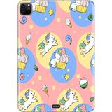 Adasena Apple iPad Pro 12.9" 4.nesil (MY2H2TU/A) Kılıf Tablet Için Desenli Silikon Kapak - Unicorns - 001-Renkli