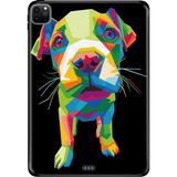 Adasena Apple iPad Pro 12.9" 4.nesil (MY2H2TU/A) Kılıf Tablet Için Desenli Silikon Kapak - Yavru Pitbull - 001-Renkli