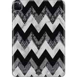 Adasena Apple iPad Pro 12.9" 4.nesil (MY2H2TU/A) Kılıf Tablet Için Desenli Silikon Kapak - Zigzag Mermer - 001-Renkli