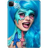 Adasena Apple iPad Pro 12.9" 4.nesil (MY2H2TU/A) Kılıf Tablet Için Desenli Silikon Kapak - Zombi Portre - 001-Renkli