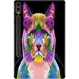 Adasena Galaxy Tab S9 Fe Plus+ SM-X610 12.4" Kılıf Tablet Için Desenli Silikon Kapak - Kedi-Art - 001-Renkli