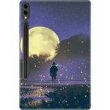 Adasena Galaxy Tab S9 Fe Plus+ SM-X610 12.4" Kılıf Tablet Için Desenli Silikon Kapak - Moon - 001-Renkli