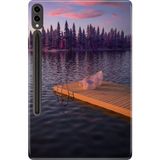 Adasena Galaxy Tab S9 Fe Plus+ SM-X610 12.4" Kılıf Tablet Için Desenli Silikon Kapak - Romantik Rıhtım - 001-Renkli