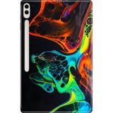 Adasena Galaxy Tab S9 Ultra SM-X910 14.6" Kılıf Tablet Için Desenli Silikon Kapak - Boyaların Dansı - 001-Renkli