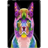Adasena Huawei Mediapad T3 9.6" Kılıf Tablet Için Desenli Silikon Kapak - Kedi-Art - 001-Renkli