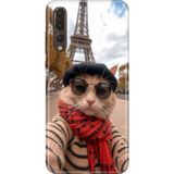 Adasena Huawei P20 Pro Kılıf Desenli Baskılı Tpu Rubber Kapak Selfie Cat - 001-Renkli