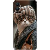 Adasena Infinix Hot 12 Kılıf Desenli Baskılı Tpu Rubber Kapak Parisli Kedi - 001-Renkli