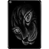 Adasena iPad 10.2" 2021 9.nesil Kılıf Tablet Için Desenli Silikon Kapak - Siyah Kedi - 001-Renkli