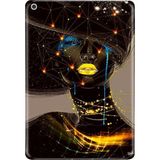 Adasena iPad 10.2" 2021 9.nesil Kılıf Tablet Için Desenli Silikon Kapak - Yaldızlı Kız - 001-Renkli