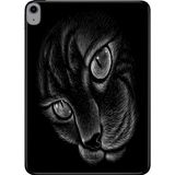 Adasena iPad 10. Nesil Wi-Fi 10.9" Kılıf Tablet Için Desenli Silikon Kapak - Siyah Kedi - 001-Renkli