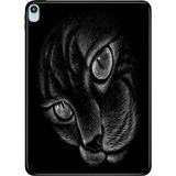 Adasena iPad Air 13" (2024) (MV2C3TU/A) Kılıf Tablet Için Desenli Silikon Kapak - Siyah Kedi - 001-Renkli