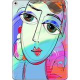 Adasena iPad Air 2 9.7" Kılıf Tablet Için Desenli Silikon Kapak - Iri Gözler - 001-Renkli