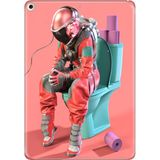 Adasena iPad Air 2 9.7" Kılıf Tablet Için Desenli Silikon Kapak - Retro Astronot - 001-Renkli