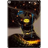 Adasena iPad Air 2 9.7" Kılıf Tablet Için Desenli Silikon Kapak - Yaldızlı Kız - 001-Renkli