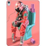 Adasena iPad Air M2 11" 6.nesil MUWC3TU/A Kılıf Tablet Için Desenli Silikon Kapak - Retro Astronot - 001-Renkli