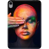 Adasena iPad Mini 6.nesil 8.3" Kılıf Tablet Için Desenli Silikon Kapak - Festival Makyajı - 001-Renkli