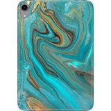 Adasena iPad Mini 6.nesil 8.3" Kılıf Tablet Için Desenli Silikon Kapak - Liquid Mermer - 001-Renkli