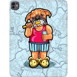 Adasena iPad Pro 11" (M4) MVV93TU/A Kılıf Tablet Için Desenli Silikon Kapak - Pug - 001-Renkli