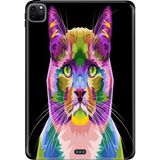 Adasena iPad Pro 11" (MY252TU/A) 2.nesil Kılıf Tablet Için Desenli Silikon Kapak - Kedi-Art - 001-Renkli