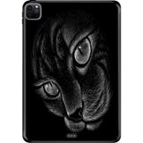 Adasena iPad Pro 11" (MY252TU/A) 2.nesil Kılıf Tablet Için Desenli Silikon Kapak - Siyah Kedi - 001-Renkli