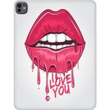 Adasena iPad Pro M5 2025 11" Inc Uyumlu Kılıf Tablet Için Desenli Silikon Kapak - I Love U - 001-Renkli