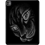Adasena iPad Pro M5 2025 13" Kılıf Tablet Için Desenli Silikon Kapak - Siyah Kedi - 001-Renkli