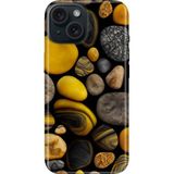 Adasena iPhone 15 Kılıf Desenli Baskılı Tpu Rubber Kapak Renkli Taşlar - 001-Renkli