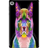 Adasena Lenovo M10+ Plus TB-X606F Kılıf Tablet Için Desenli Silikon Kapak - Kedi-Art - 001-Renkli
