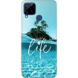 Adasena Realme C21Y - C25Y Kılıf Desenli Baskılı Tpu Rubber Kapak Live Your Life - 001-Renkli