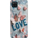 Adasena Samsung Galaxy A12 M12 Kılıf Desenli Baskılı Tpu Rubber Kapak Love Painting - 001-Renkli