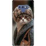 Adasena Samsung Galaxy Note 9 Kılıf Desenli Baskılı Tpu Rubber Kapak Parisli Kedi - 001-Renkli