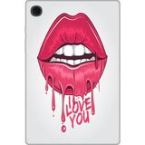 Adasena Samsung Galaxy Tab A8 10.5" SM-X200 Kılıf Tablet Için Desenli Silikon Kapak - I Love U - 001-Renkli