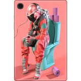 Adasena Samsung Galaxy Tab A8 10.5" SM-X200 Kılıf Tablet Için Desenli Silikon Kapak - Retro Astronot - 001-Renkli