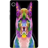 Adasena Samsung Galaxy Tab A9 SM-X110 8.7" Kılıf Tablet Için Desenli Silikon Kapak - Kedi-Art - 001-Renkli